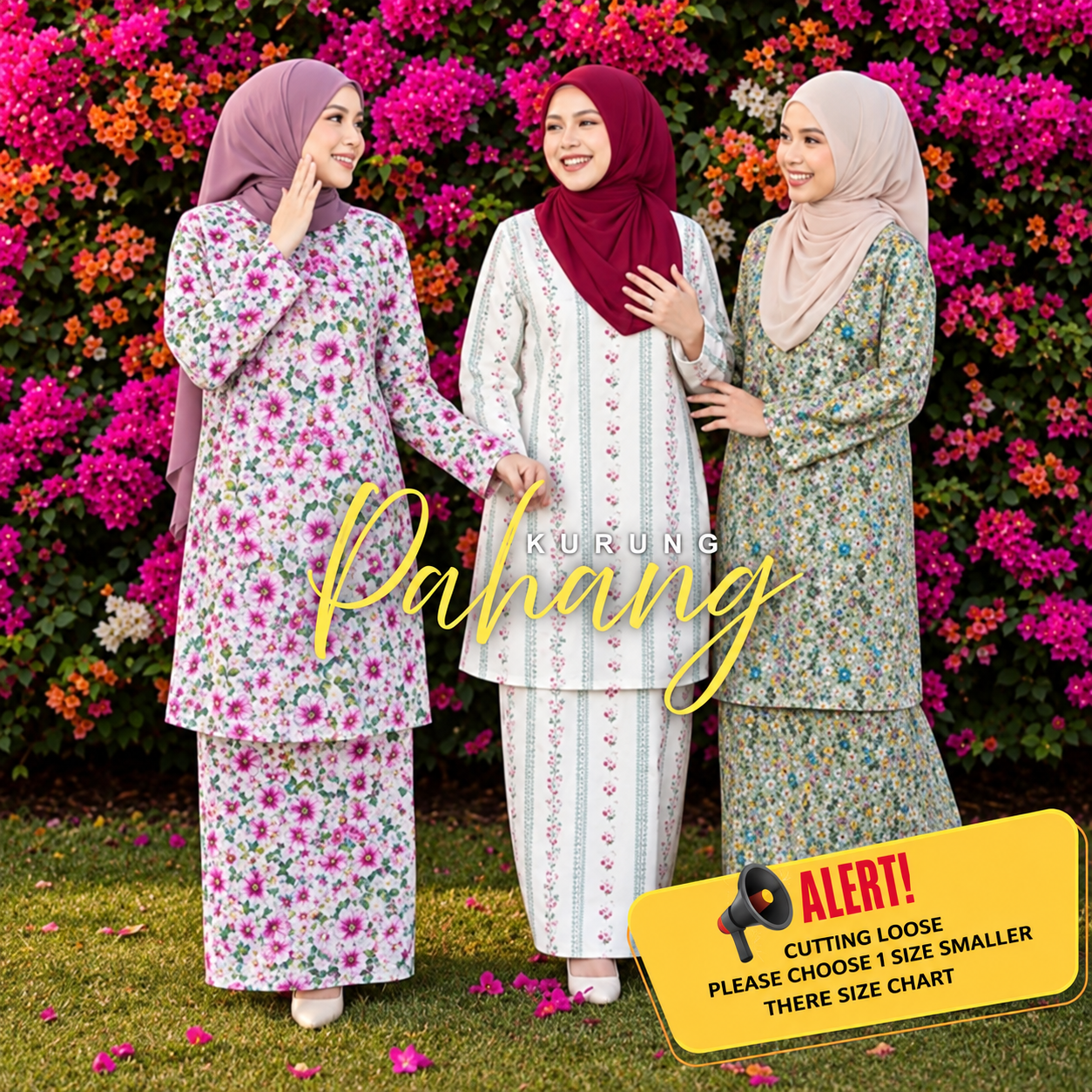 AS SUFFIYAH NEW KURUNG PAHANG PESAK ENGLISH COTTON LOOSE CUT
